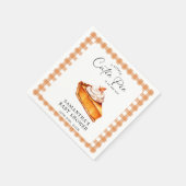 Cutie Pie Pumpkin Herfst Gingham Baby shower Servet (Hoek)