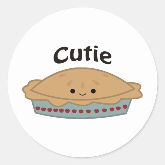 Cutie Pie Ronde Sticker (Voorkant)