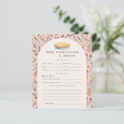 Cutie Pie Roze Bloemen Baby Voorspellingen & Advie (Staand voorkant)