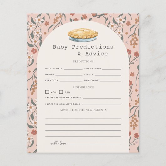 Cutie Pie Roze Bloemen Baby Voorspellingen & Advie (Voorkant)