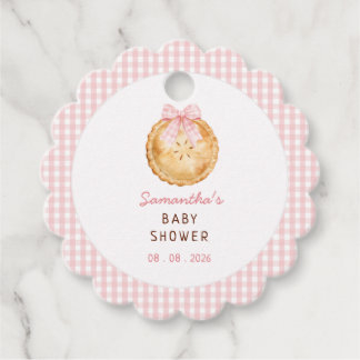 Cutie Pie Roze geruite Baby Shower Bedankjes Labels