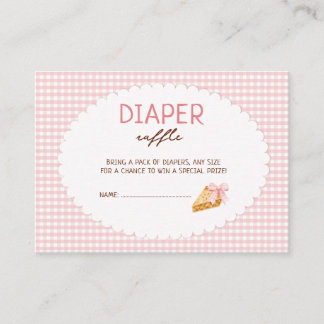 Cutie Pie Roze geruite baby shower luier raffle Informatiekaartje