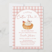 Cutie Pie Roze Gingham Herfst Babyborrel Kaart (Voorkant)