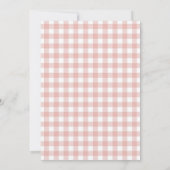 Cutie Pie Roze Gingham Herfst Babyborrel Kaart (Achterkant)