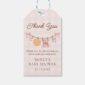 Cutie Pie Roze Herfst Meisje Baby shower Gift Labe Cadeaulabel (Voorkant)