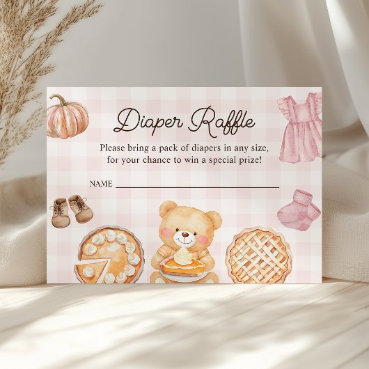 Cutie Pie Roze Herfst Meisje Baby shower Luier Raf Informatiekaartje