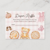 Cutie Pie Roze Herfst Meisje Baby shower Luier Raf Informatiekaartje (Voorkant)