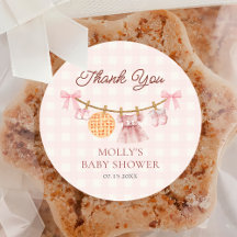 Cutie Pie Roze Herfst Meisje Baby shower Sticker