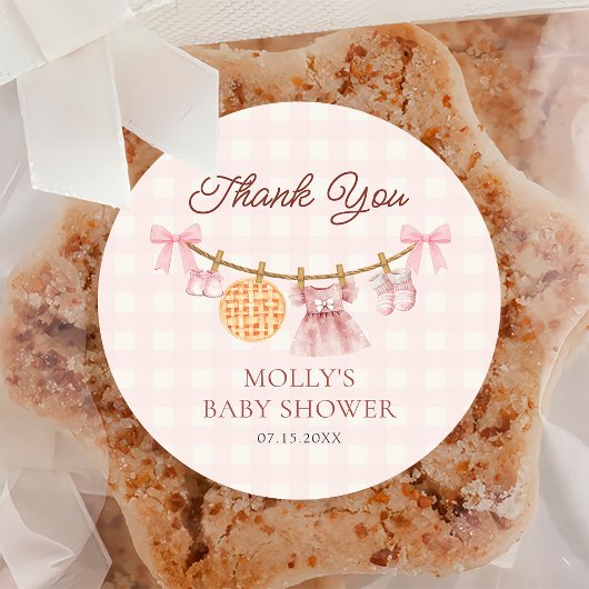 Cutie Pie Roze Herfst Meisje Baby shower Sticker