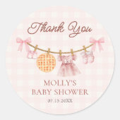 Cutie Pie Roze Herfst Meisje Baby shower Sticker (Voorkant)