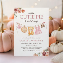 Cutie Pie Roze Herfst Teddy Bear Meisje Baby showe