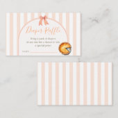 Cutie Pie Sinaasappel Gingham Baby shower Luier Ra Informatiekaartje (Voorkant / Achterkant)