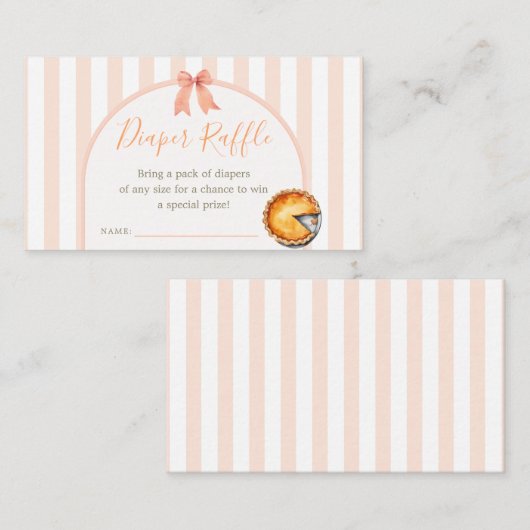 Cutie Pie Sinaasappel Gingham Baby shower Luier Ra Informatiekaartje (Voorkant / Achterkant)