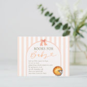 Cutie Pie Sinaasappel Gingham Boeken voor Baby Briefkaart (Staand voorkant)