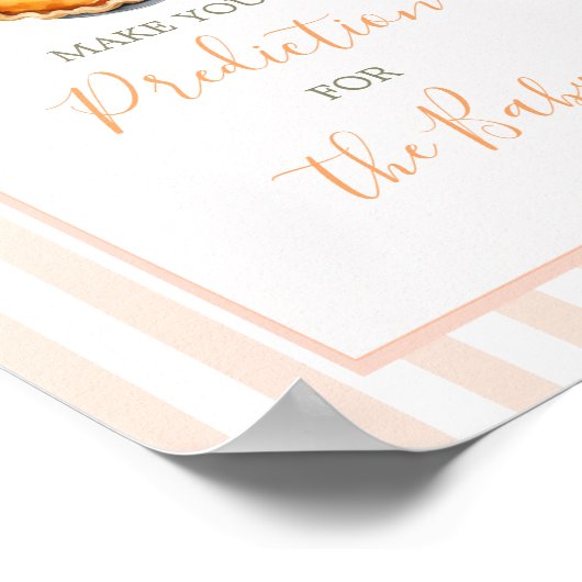 Cutie Pie Sinaasappel Gingham Voorspelling voor Ba Poster (Hoek)