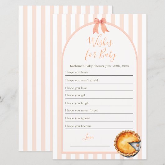 Cutie Pie Sinaasappel Gingham Wensen voor Baby (Voorkant / Achterkant)