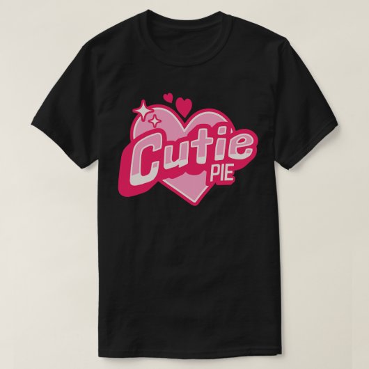 Cutie Pie Sparkle Roze Hart Badge T-shirt (Design voorkant)