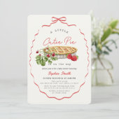 Cutie Pie Strawberries Red Bow Girl Baby Shower Kaart (Staand voorkant)