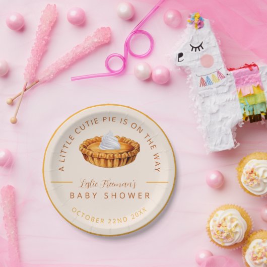 Cutie Pie Thanksgiving Baby shower Borden Papieren Bordje (Feest)