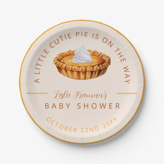 Cutie Pie Thanksgiving Baby shower Borden Papieren Bordje (Voorkant)