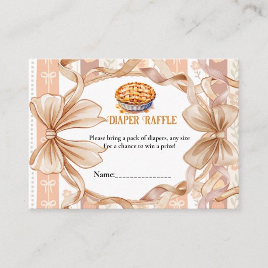 Cutie pie thanksgiving baby shower diaper  request informatiekaartje (Voorkant)