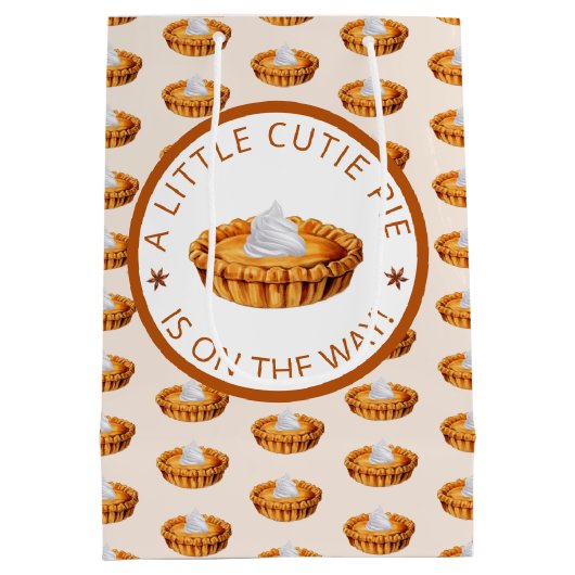 Cutie Pie Thanksgiving Baby shower Gift Bag Medium Cadeauzakje (Achterkant)
