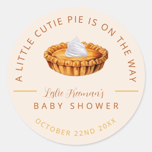 Cutie Pie Thanksgiving Baby shower Sticker (Voorkant)