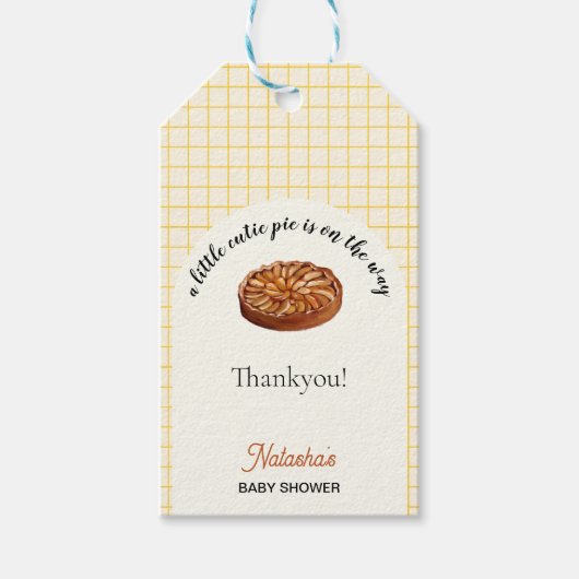 Cutie Pie Thanksgiving Herfst Baby shower Cadeaulabel (Voorkant)