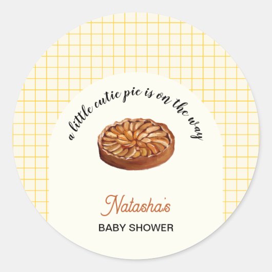Cutie Pie Thanksgiving Herfst Baby shower Ronde Sticker (Voorkant)