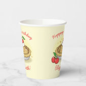 Cutie Pie Verjaardagsfeest Kinder Cherry Papieren Bekers (Links)