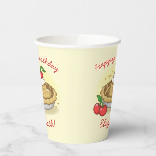 Cutie Pie Verjaardagsfeest Kinder Cherry Papieren Bekers (Links)