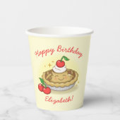 Cutie Pie Verjaardagsfeest Kinder Cherry Papieren Bekers (Voorkant)