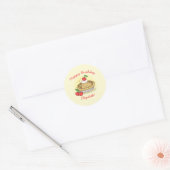 Cutie Pie Verjaardagsfeest Kinder Cherry Ronde Sticker (Envelop)