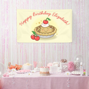 Cutie Pie Verjaardagsfeest Kinder Cherry Spandoek