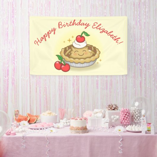 Cutie Pie Verjaardagsfeest Kinder Cherry Spandoek (Feest)