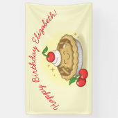 Cutie Pie Verjaardagsfeest Kinder Cherry Spandoek (Verticaal)