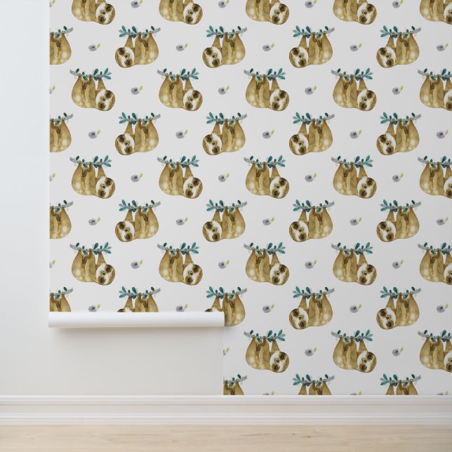 Cutie Pie Waterverf Slotpatroon Behang (Applicatie)