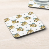Cutie Pie Waterverf Slotpatroon Bier Onderzetter (Linkerzijde)