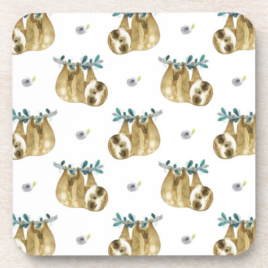 Cutie Pie Waterverf Slotpatroon Bier Onderzetter (Voorkant)