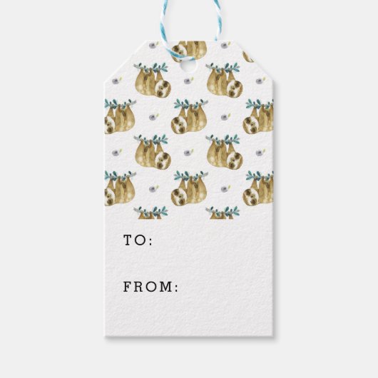 Cutie Pie Waterverf Slotpatroon Cadeaulabel (Voorkant)