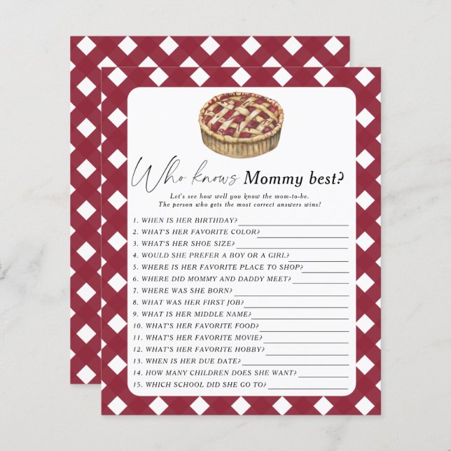 cutie pie - Wie kent mama het beste spel (Voorkant / Achterkant)