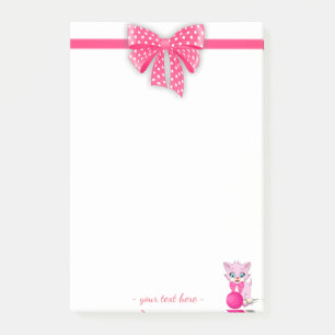 Cutie Pink Kitten Cartoon Post-it® Notes