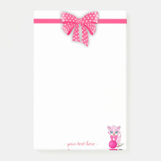 Cutie Pink Kitten Cartoon Post-it® Notes