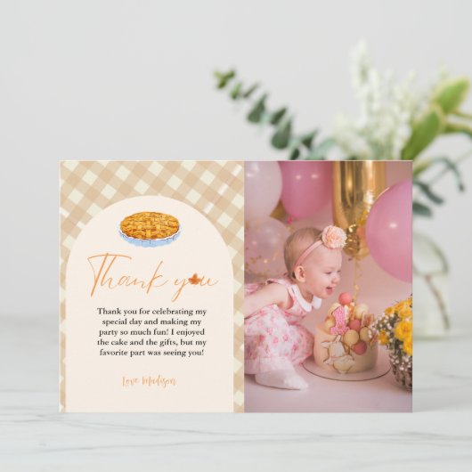 Cutie Piue Thanksgiving Verjaardag Dank u kaart (Staand voorkant)