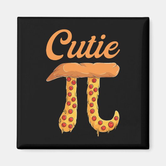 Cutie Pizza Pi Dag Retro Wiskunde Lover Magneet (Voorkant)
