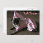 Cutie Pug Princess Briefkaart (Voorkant / Achterkant)