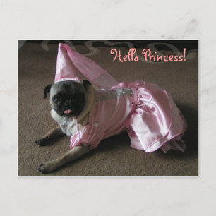 Cutie Pug Princess Briefkaart