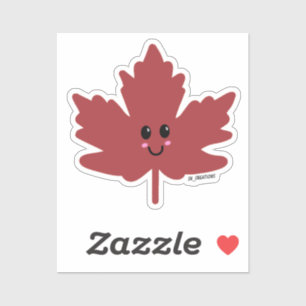 Cutie rood blad sticker