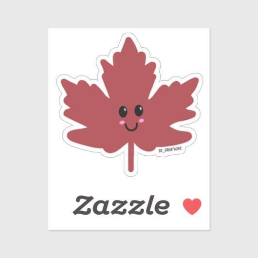 Cutie rood blad sticker (Vel)