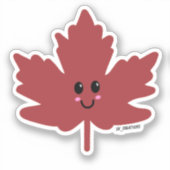 Cutie rood blad sticker (Voorkant)